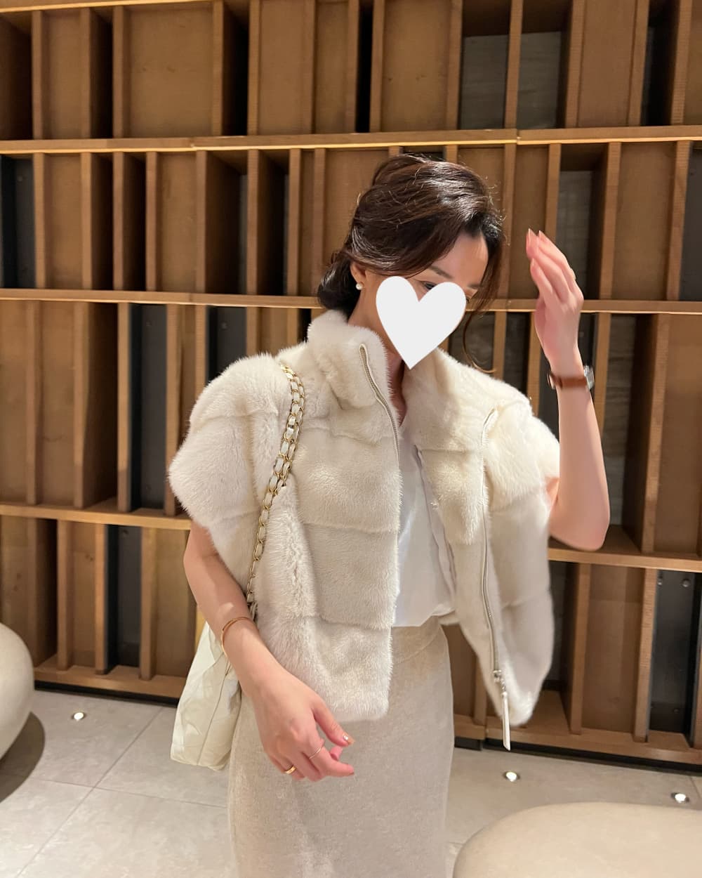 환경 보호 모피 모피 베스트 우아함 조끼 재킷 한국 동대문 chic 루즈핏 빅 사이즈 대외 무역 여성 상세 이미지 34