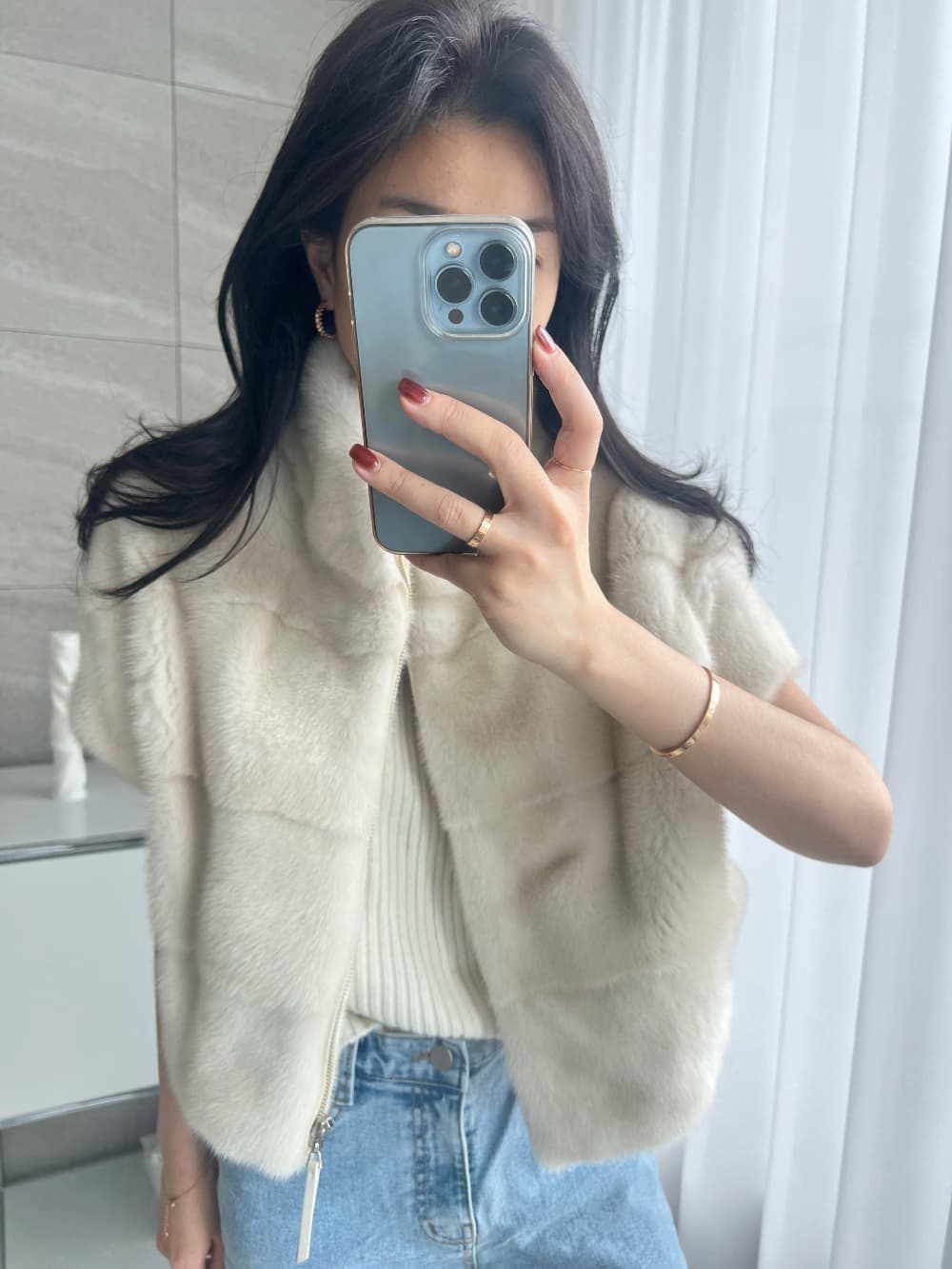 환경 보호 모피 모피 베스트 우아함 조끼 재킷 한국 동대문 chic 루즈핏 빅 사이즈 대외 무역 여성 상세 이미지 42