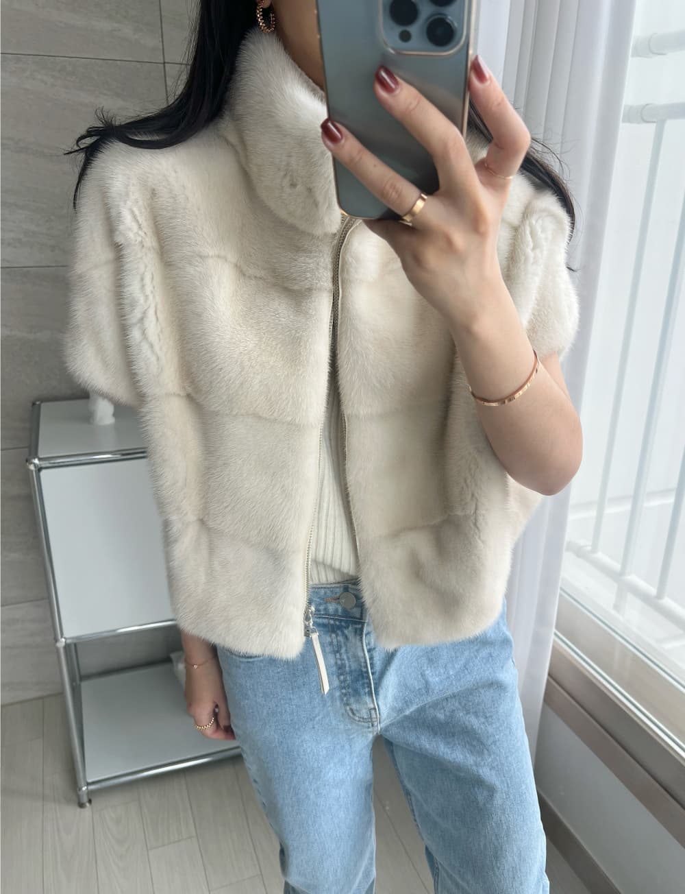 환경 보호 모피 모피 베스트 우아함 조끼 재킷 한국 동대문 chic 루즈핏 빅 사이즈 대외 무역 여성 상세 이미지 44