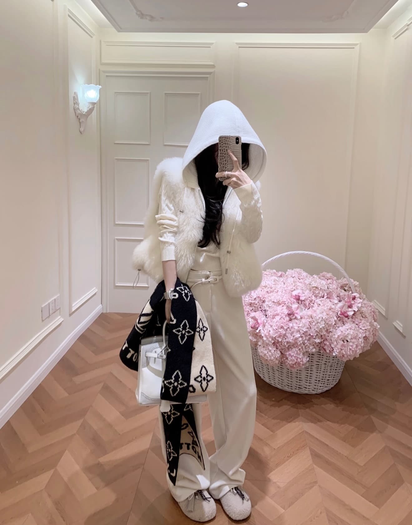 한 부서 빛 요리 한 양면 착용 양털 싸움 다운 코튼 베스트 니트 후드 모피 모피 조끼 재킷 이미지 3