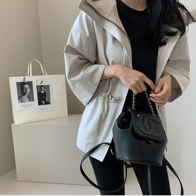 캐주얼 바람 후드 자켓 짧은 외투 단색 바람막이 여성 빛 요리 한 패션 한국 chic 상세 이미지 31