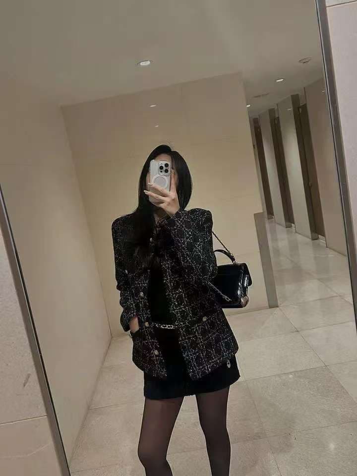 작은 샤넬 스타일 트위드 정장 짧은 여성 코트 봄 가을 빛 럭셔리 패션 인터넷 유명인 명문 여성 숙녀 한국 chic 상세 이미지 11