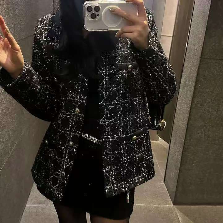 작은 샤넬 스타일 트위드 정장 짧은 여성 코트 봄 가을 빛 럭셔리 패션 인터넷 유명인 명문 여성 숙녀 한국 chic 상세 이미지 25