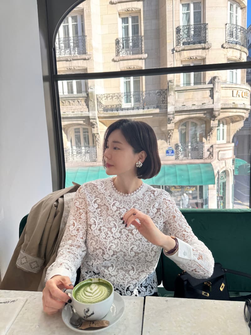 무거운 작업 품격 레이스 셔츠 긴팔 셔츠 한국 스타일 chic 빛 럭셔리 고급 센스 패션 대외 무역 여성 상세 이미지 1
