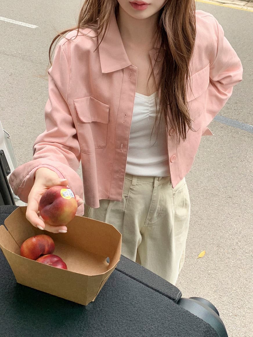 미니멀리즘 캐주얼 단색 워크웨어 짧은 외투 한국 스타일 chic 봄 가을 새로운 폴로 칼라 재킷 맨위 여성 이미지 3