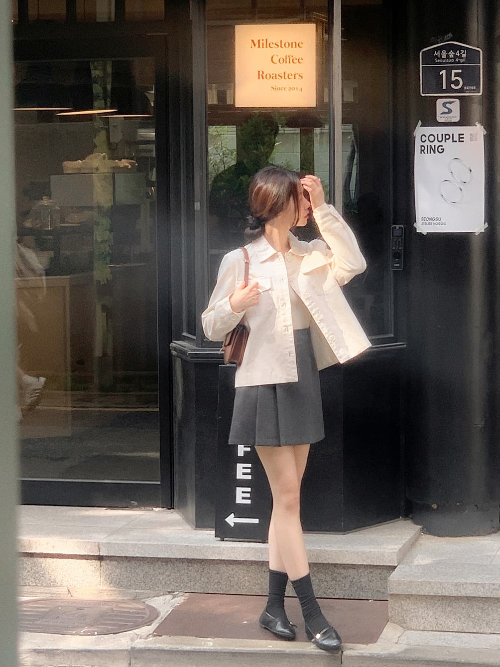미니멀리즘 캐주얼 단색 워크웨어 짧은 외투 한국 스타일 chic 봄 가을 새로운 폴로 칼라 재킷 맨위 여성 상세 이미지 7