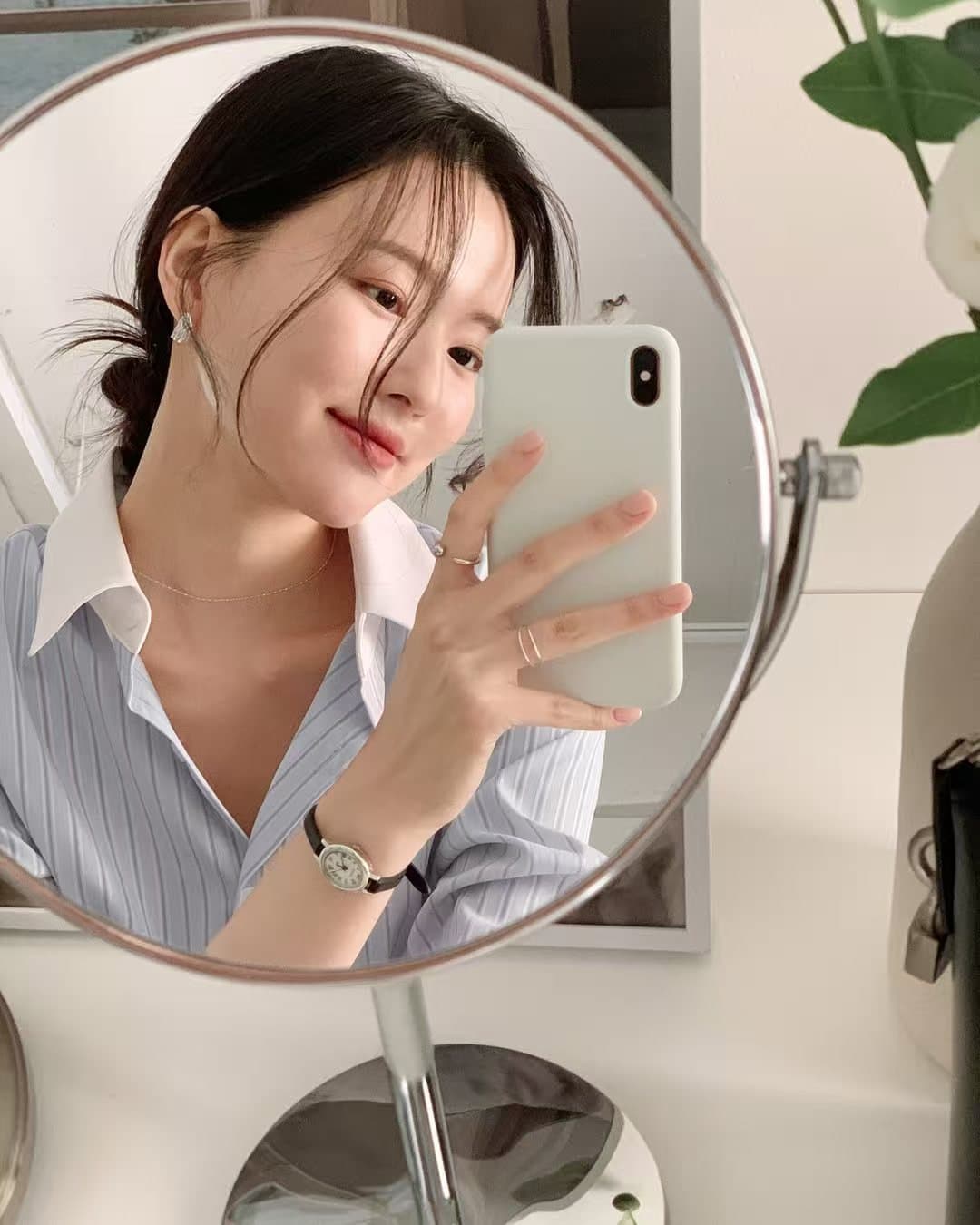 배색 스트라이프 셔츠 봄 가을 다용도 긴팔 셔츠 한국 ins 빛 요리 한 패션 빅 사이즈 여성 의류 대외 무역 상세 이미지 6