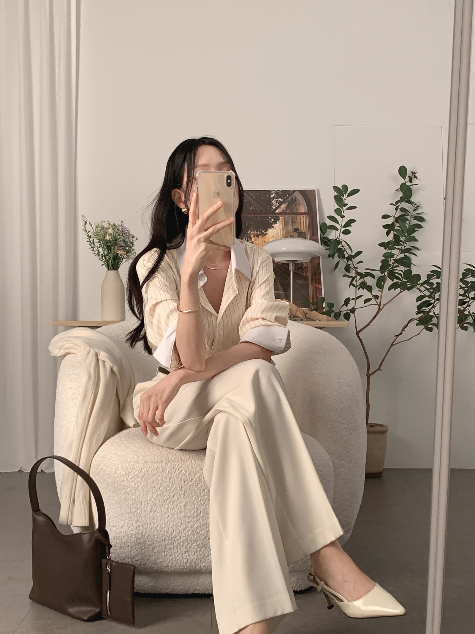 배색 스트라이프 셔츠 봄 가을 다용도 긴팔 셔츠 한국 ins 빛 요리 한 패션 빅 사이즈 여성 의류 대외 무역 상세 이미지 19