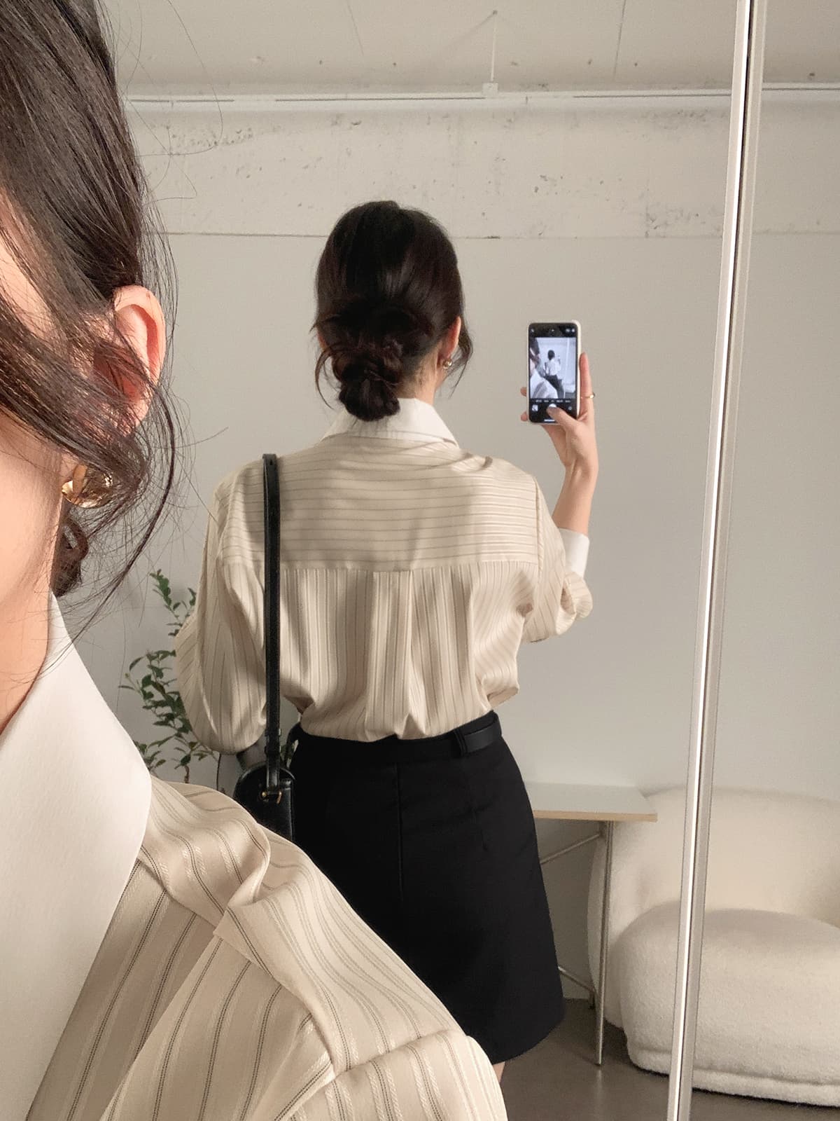 배색 스트라이프 셔츠 봄 가을 다용도 긴팔 셔츠 한국 ins 빛 요리 한 패션 빅 사이즈 여성 의류 대외 무역 상세 이미지 30