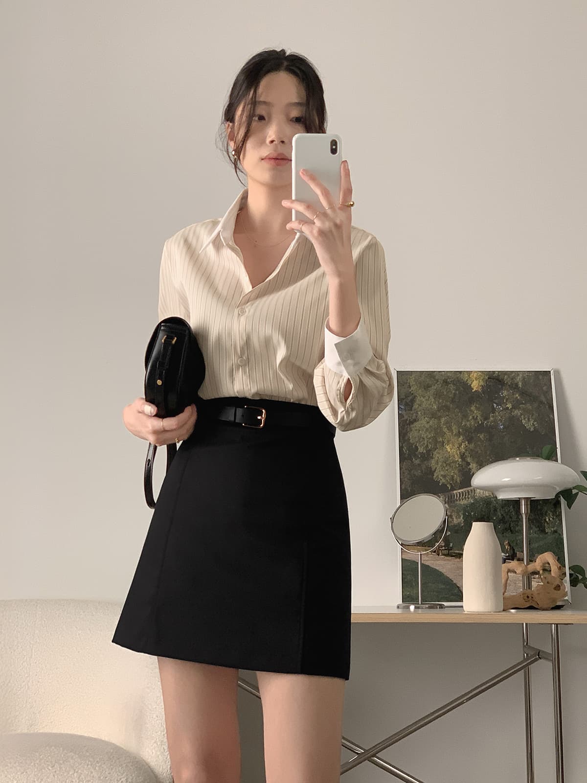 배색 스트라이프 셔츠 봄 가을 다용도 긴팔 셔츠 한국 ins 빛 요리 한 패션 빅 사이즈 여성 의류 대외 무역 상세 이미지 34
