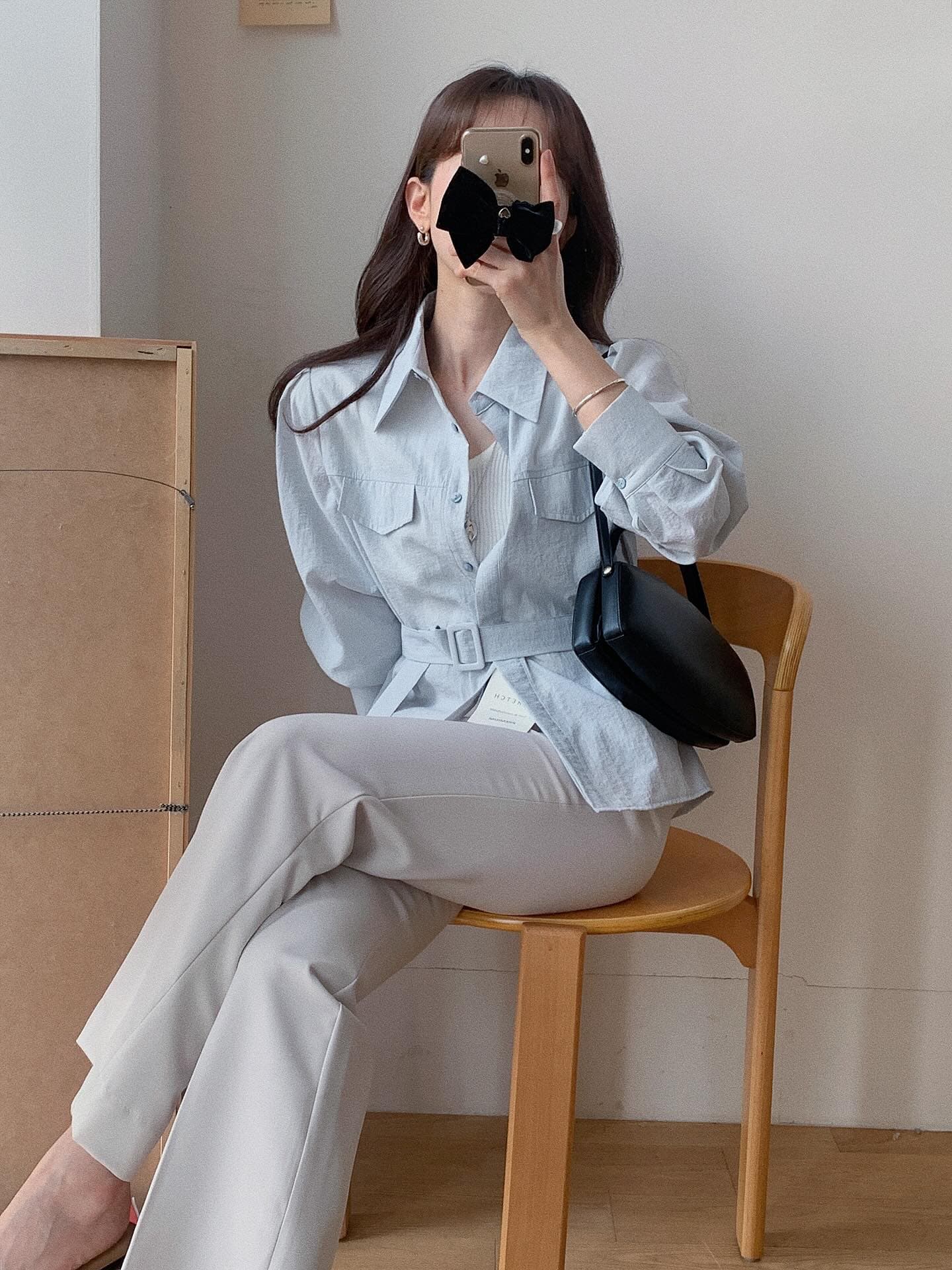 출퇴근 바람 워크웨어 숙련 된 빅 포켓 긴팔 셔츠 태양 보호 셔츠 에어컨 셔츠 얇은 스타일 재킷 이미지 3
