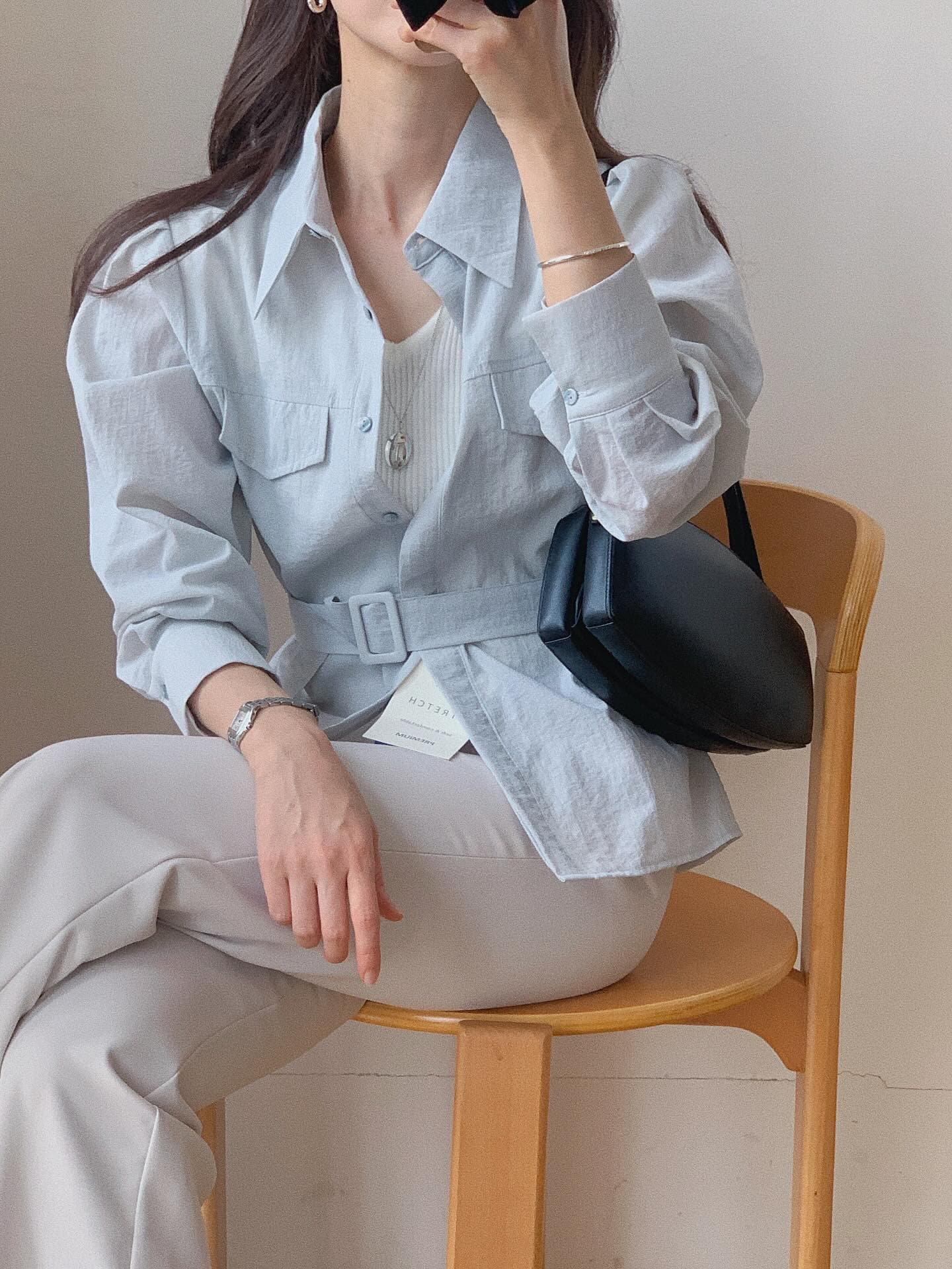 출퇴근 바람 워크웨어 숙련 된 빅 포켓 긴팔 셔츠 태양 보호 셔츠 에어컨 셔츠 얇은 스타일 재킷 상세 이미지 10