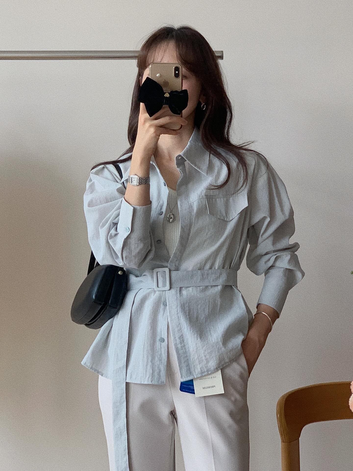 출퇴근 바람 워크웨어 숙련 된 빅 포켓 긴팔 셔츠 태양 보호 셔츠 에어컨 셔츠 얇은 스타일 재킷 상세 이미지 11