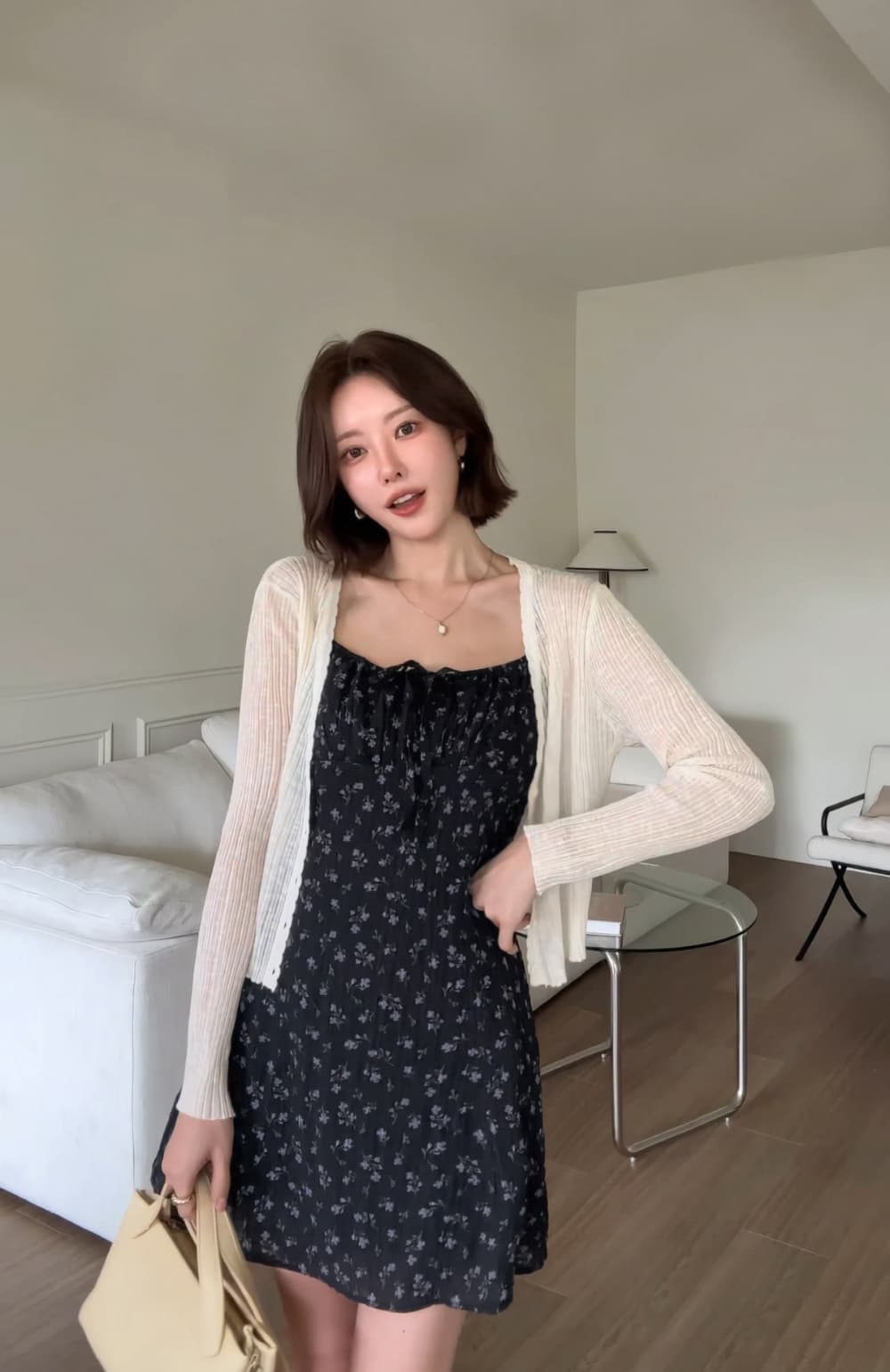 프린트 튜브탑 슬립 드레스 미니 스커트 한국 스타일 chic 몸매 가꾸기 슬림해 보이는 상세 이미지 15