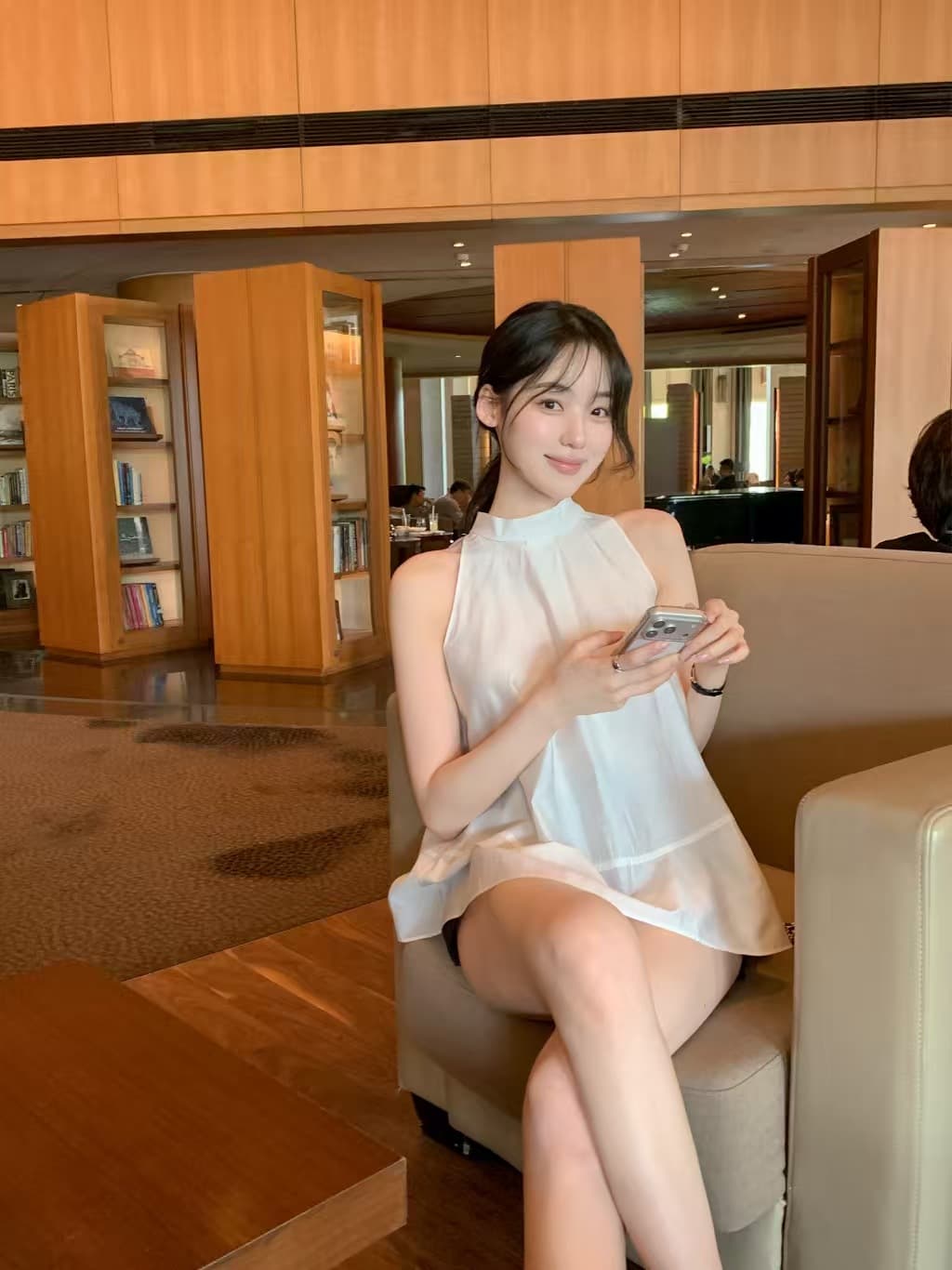 품격 우아함 행침 목 리본 민소매 조끼 셔츠 쉬폰 블라우스 맨위 여성 한국 스타일 chic 상세 이미지 29