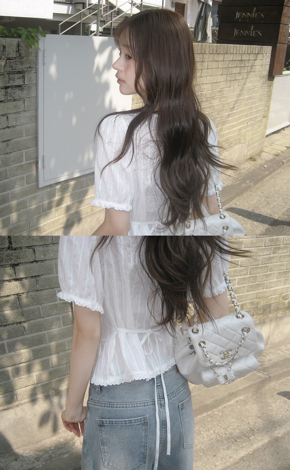 무거운 작업 레이스 레이스 레이스 업 셔츠 쉬폰 블라우스 한국 스타일 chic 빛 요리 한 패션 Chic 작은 대중 디자인 센스 상세 이미지 30