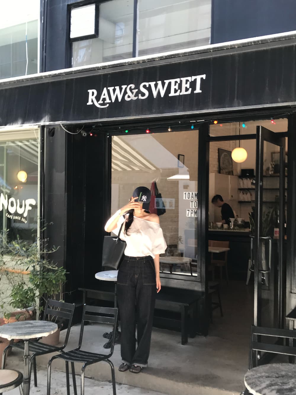 단색 오프숄더 보트넥 반팔 셔츠 쉬폰 블라우스 한국 스타일 chic 상세 이미지 3