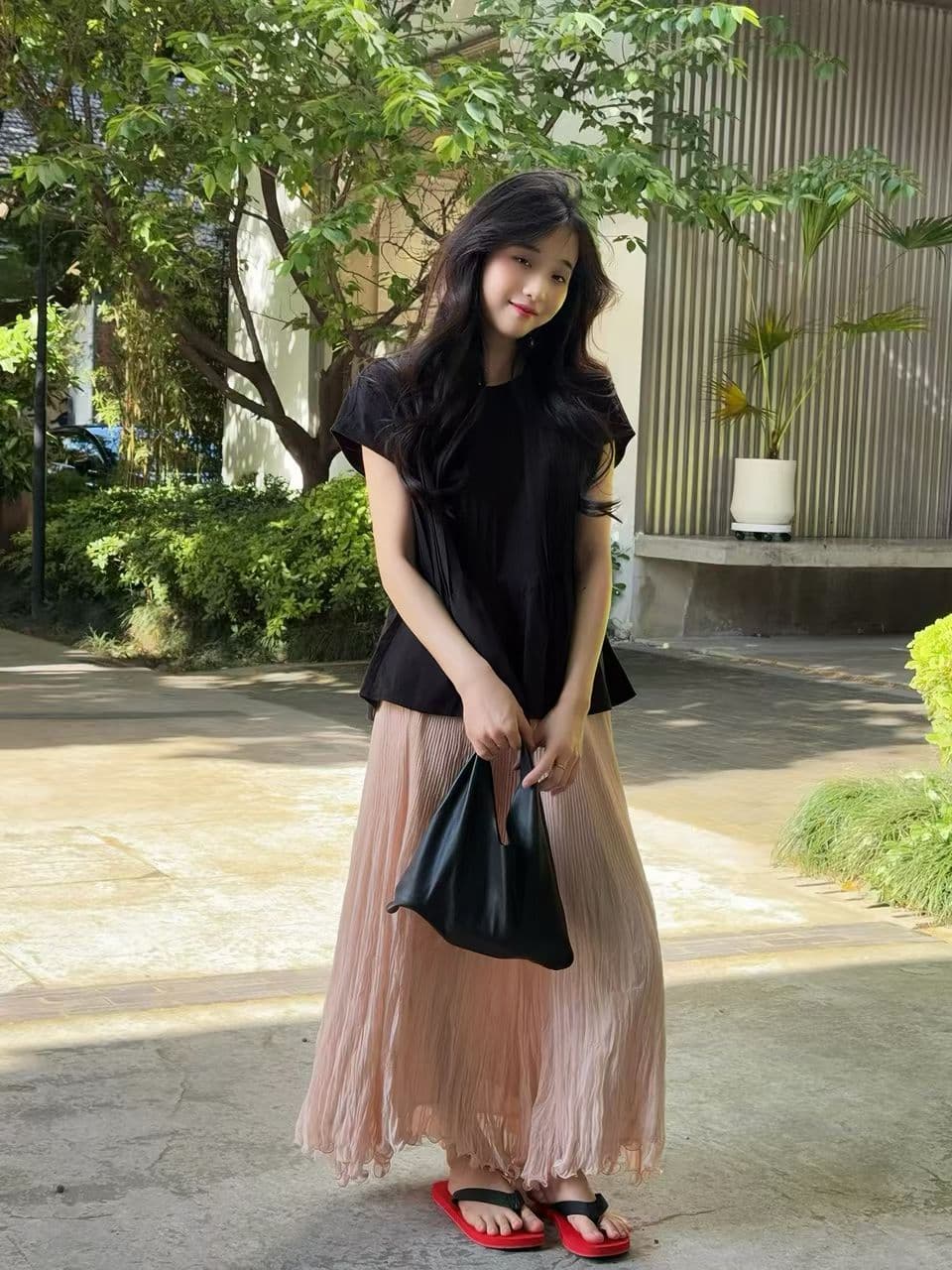 장기 주름 루즈핏 빅 사이즈 캐주얼 바람 연령 감소 민소매 셔츠 맨위 대외 무역 여성 의류 chic 상세 이미지 9