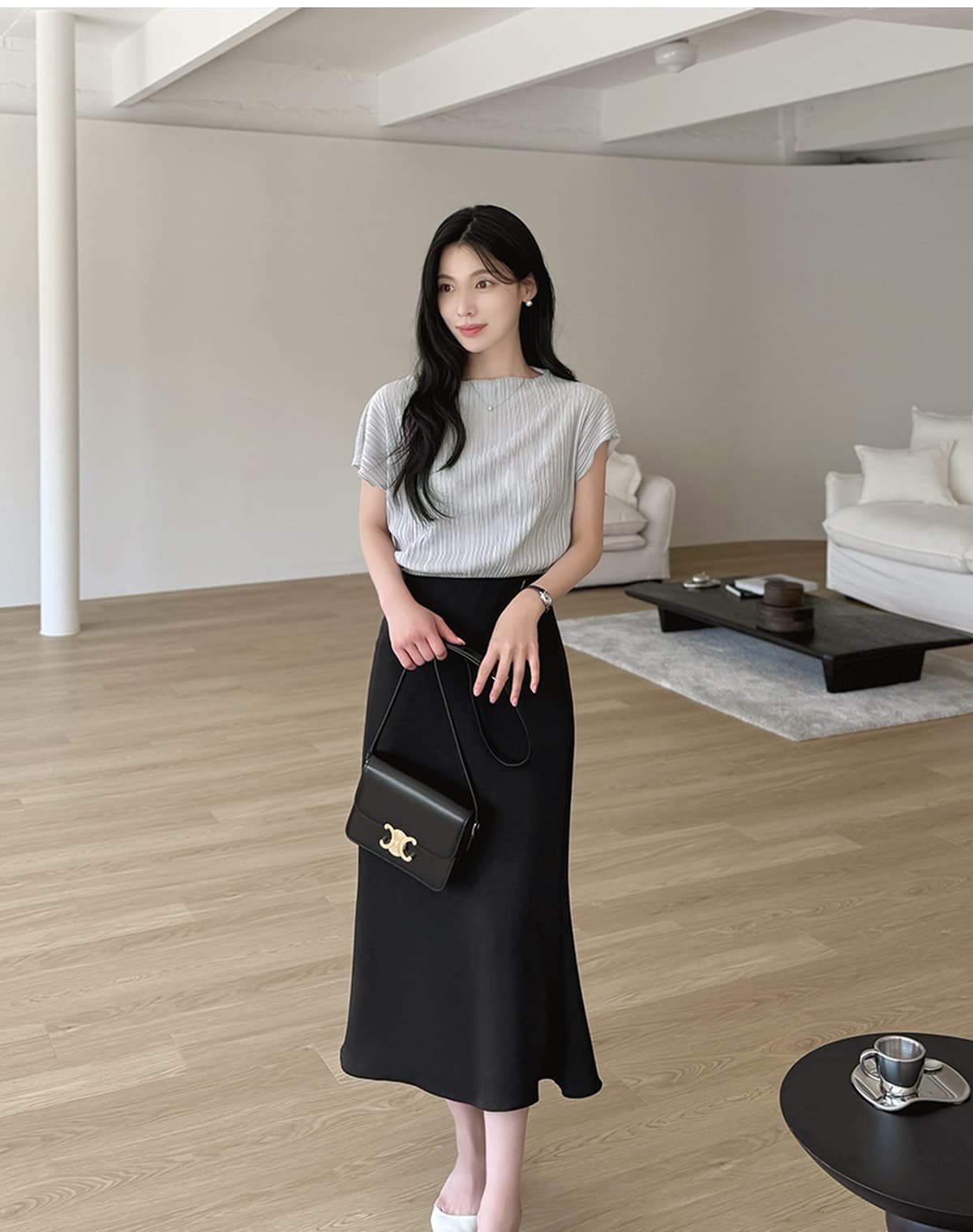 주름 장식 반팔 부서 벨트 셔츠 티셔츠 한국 스타일 chic 상세 이미지 31