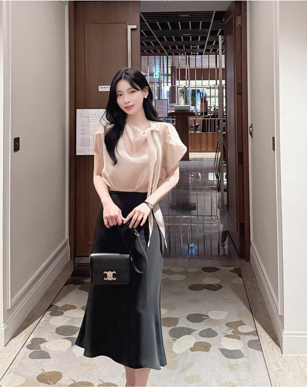 부서 나비 매듭 칼라 Feifei 소매 셔츠 시폰 셔츠 여성 한국 스타일 chic 상세 이미지 3