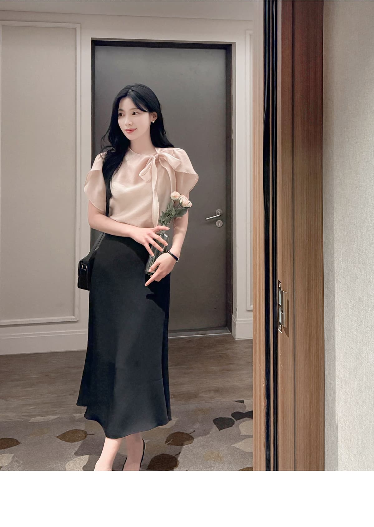 부서 나비 매듭 칼라 Feifei 소매 셔츠 시폰 셔츠 여성 한국 스타일 chic 상세 이미지 4