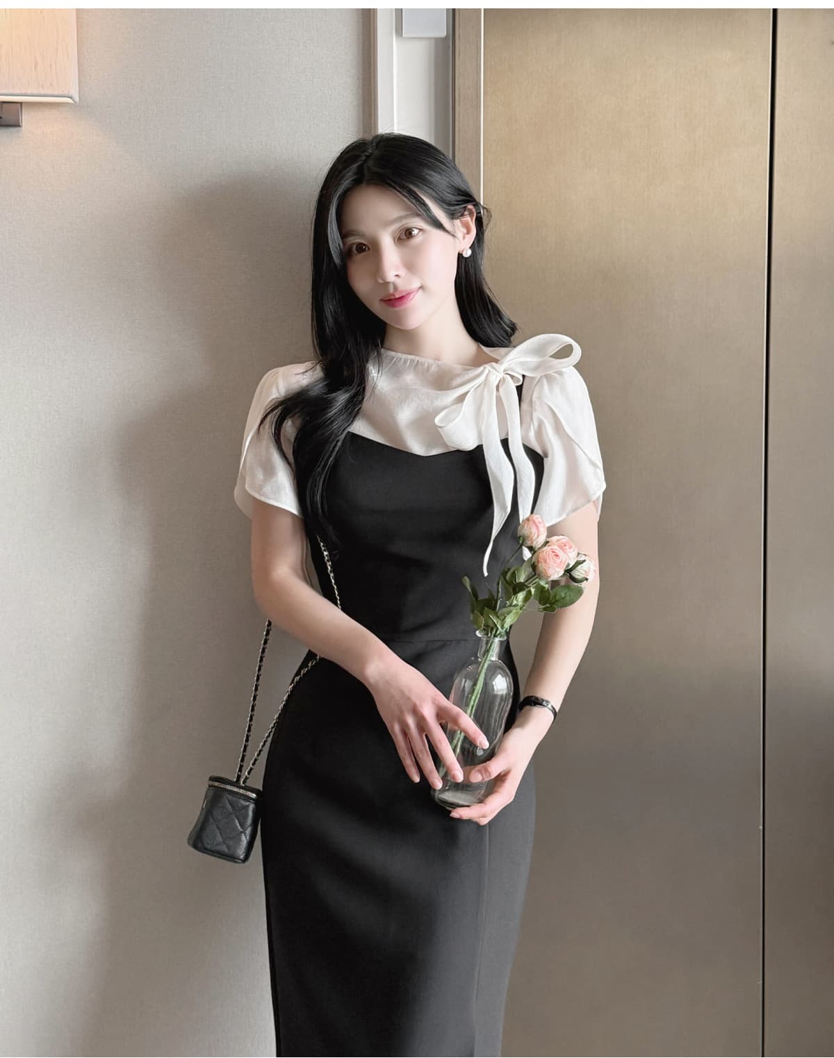 부서 나비 매듭 칼라 Feifei 소매 셔츠 시폰 셔츠 여성 한국 스타일 chic 상세 이미지 28