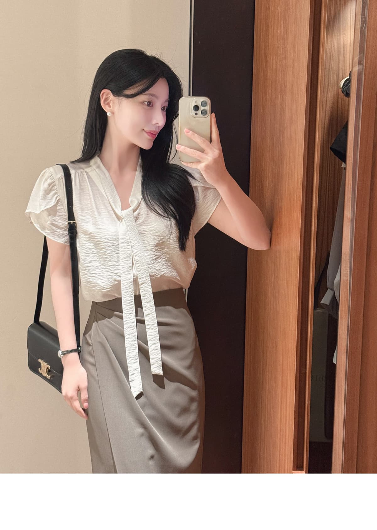 느긋한 레이스업 튤립 반팔 셔츠 한국 스타일 chic 상세 이미지 1
