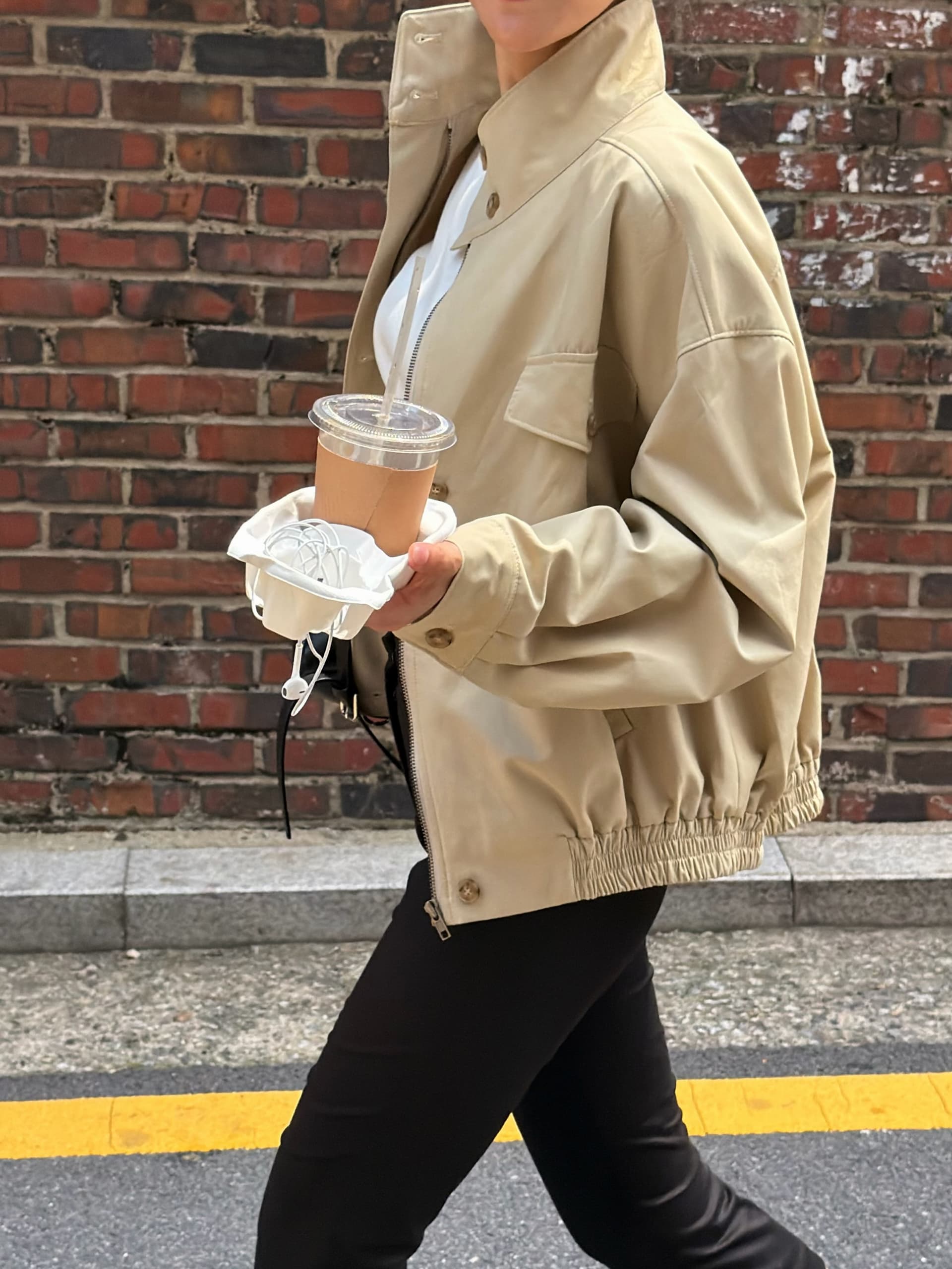한 부서 빛 요리 한 파일럿 스타일 쇼트 스타일 바람막이 자켓 짧은 외투 캐주얼 다용도 상세 이미지 9