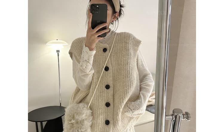 가을 의상 새로운 느긋한 바람 패션 다용도 스택 착용 민소매 베스트 레이스 긴팔 패치워크 기본 셔츠 투피스 세트 상세 이미지 23
