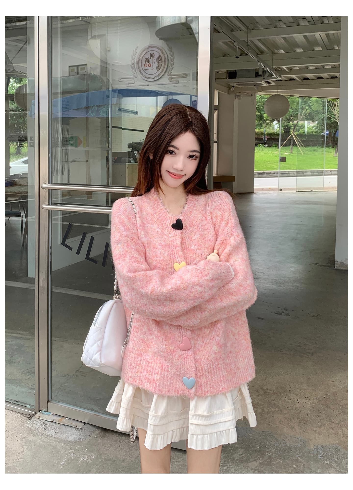 실사 한 부서 작은 곰 니트 오픈 가디건 스웨터 가을 겨울 새로운 빅 사이즈 부드러운 찹쌀 스웨터 긴팔 재킷 세트 상세 이미지 23