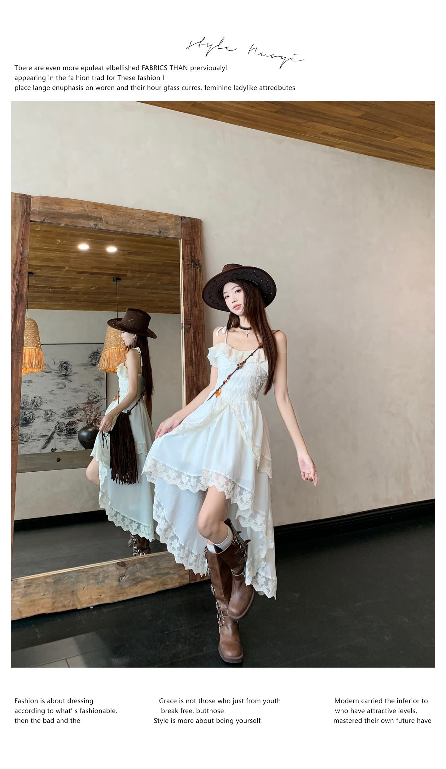 실사 패션 세트 여성 커피 색상 폴로 칼라 재킷 가을 겨울 레이스 측면 한 마디 슬립 드레스 빅 사이즈 투피스 세트 상세 이미지 23