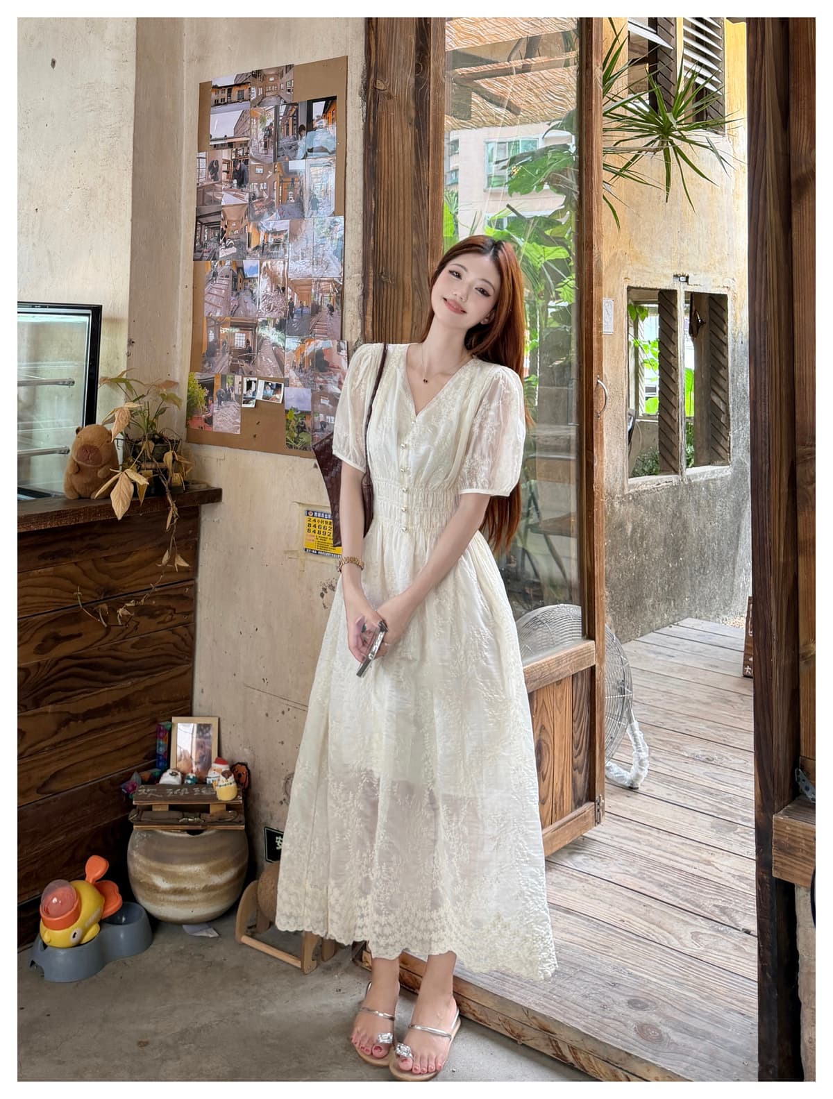 실사 프랑스식 여름 빅 사이즈 드레스 2026 새로운 달콤함 레트로 허리 수축 V넥 요정 해변가 휴가 치마 상세 이미지 20