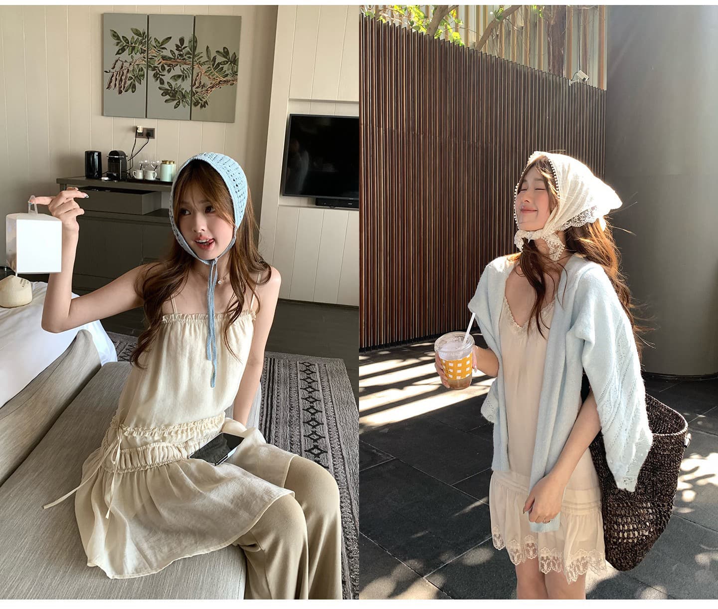 im ~까지 이슬 생각하기 같은 단락 라이 경기 서울 3 차원 주름 프릴 슬립 드레스 부드러운 도루 센스 마이크로 a 드레스 상세 이미지 5