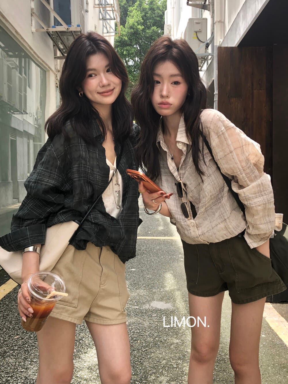 가을 켜기 새로운 레몬 녹차 반드시 입력 산소 센스 셔츠 질감 센스 체크무늬 긴팔 자외선 차단 셔츠 상세 이미지 1