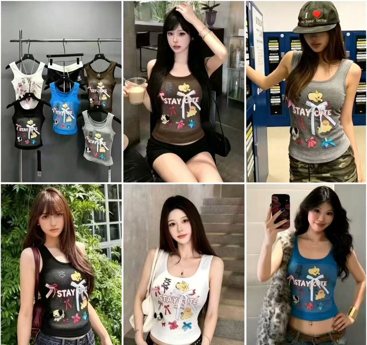 달콤한 핫걸 귀여운 소녀 3 차원 나비 매듭 만화 강아지 2026 봄 아모이 ins 트렌디 한일 ootd 가슴 패드 k 상세 이미지 1
