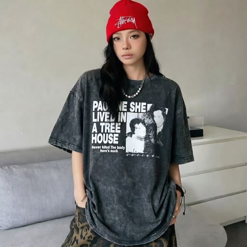 차가운 핫걸 워시 물 데님 마 오래된 oversize 남자 친구 느긋한 2026 여름 가을 새로운 펑크 다크 록 빅 사이즈 상세 이미지 1