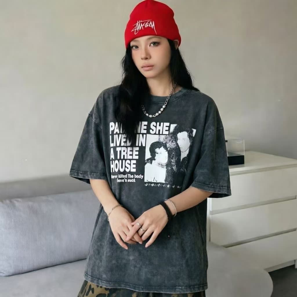 차가운 핫걸 워시 물 데님 마 오래된 oversize 남자 친구 느긋한 2026 여름 가을 새로운 펑크 다크 록 빅 사이즈 상세 이미지 9