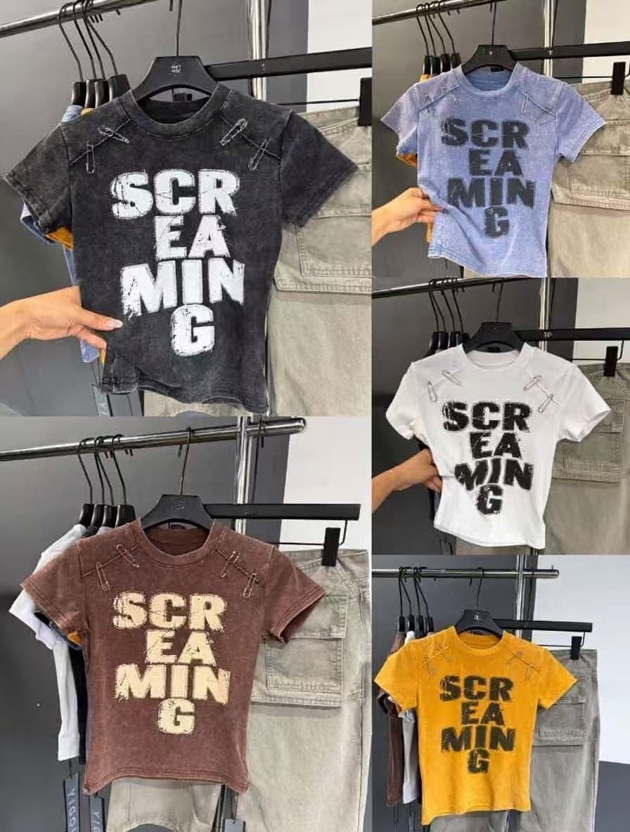 차가운 핫걸 워시 물 마 오래된 금속 버클 2026 가을 아모이 ins 트렌디 한일 ootd 다크 짧은 t 펑크 록 바람의 소리 이미지 5