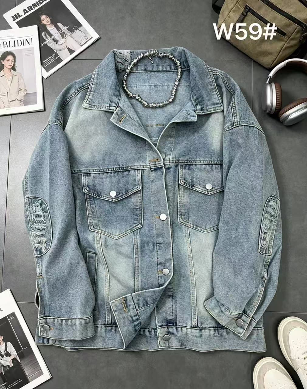 차가운 핫걸 데님 워시 물 길다 재킷 2026 가을 겨울 새로운 ins 트렌디 패션 한일 ootd 아메리칸 거리 찢어진 부분 k 상세 이미지 1
