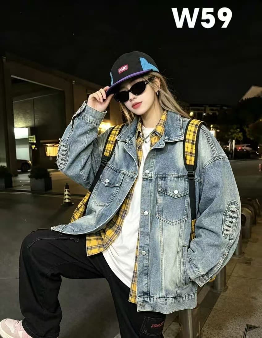 차가운 핫걸 데님 워시 물 길다 재킷 2026 가을 겨울 새로운 ins 트렌디 패션 한일 ootd 아메리칸 거리 찢어진 부분 k 상세 이미지 2