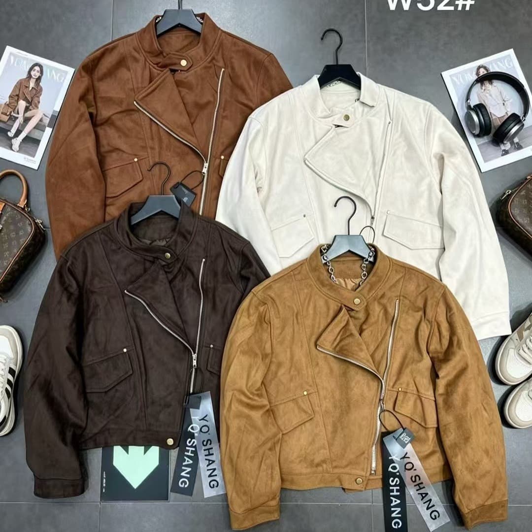 차가운 핫걸 비스듬한 지퍼 사슴 가죽 재킷 2026 가을 겨울 새로운 ins 트렌디 한일 ootd 패션 다용도 출퇴근 천년기 f 이미지 5
