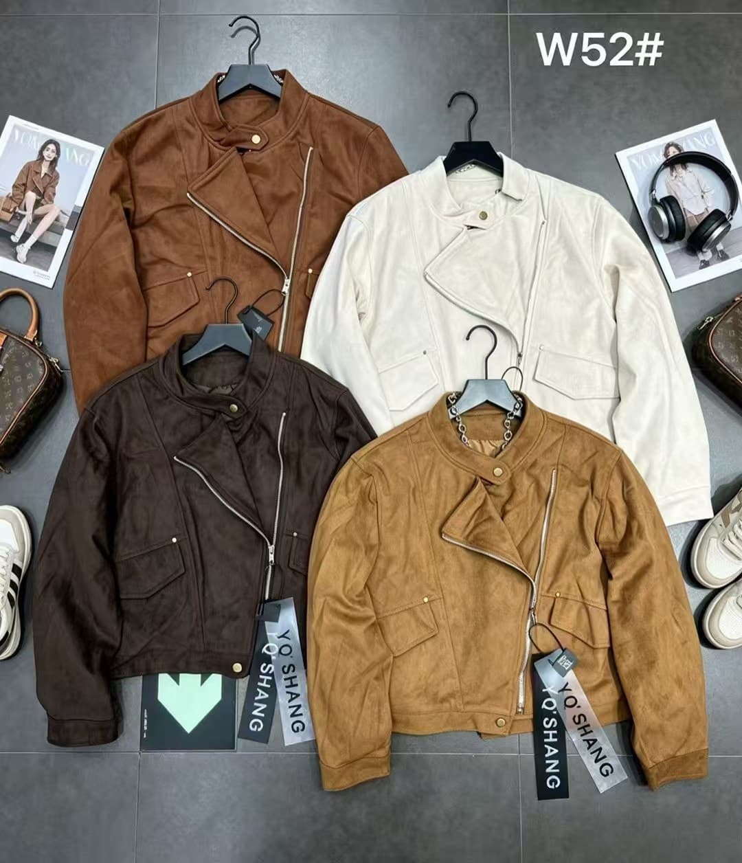 차가운 핫걸 비스듬한 지퍼 사슴 가죽 재킷 2026 가을 겨울 새로운 ins 트렌디 한일 ootd 패션 다용도 출퇴근 천년기 f 상세 이미지 2