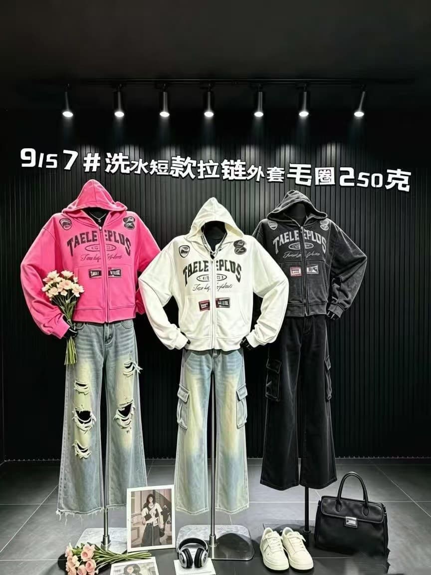 차가운 핫걸 워시 물 데님 마 오래된 후드 있음 가방 후드티 재킷 2026 가을 겨울 새로운 ins 트렌디 아메리칸 거리 바람 s 이미지 4