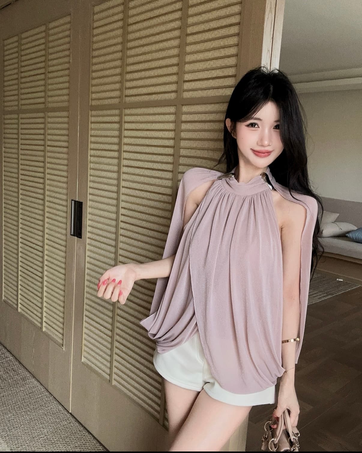 실사 고급 센스 프랑스식 민소매 캐미솔 여름 쇼트 스타일 외출용 몸매 가꾸기 핫걸 섹시함 품격 맨위 상세 이미지 10