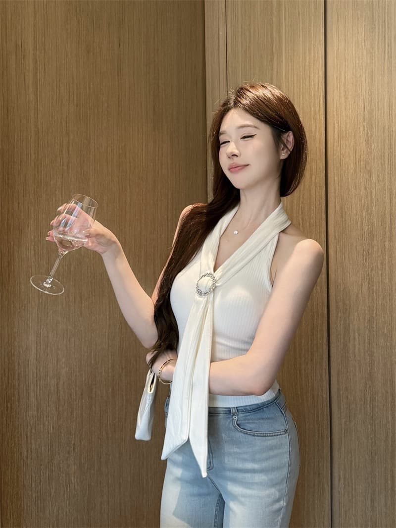 실사 순수한 욕망 바람 몸매 가꾸기 행침 목 캐미솔 다용도 쇼트 스타일 켜기 벨트 가슴 패드 상세 이미지 3