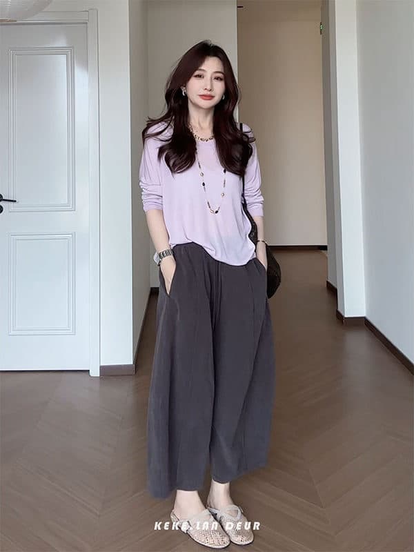 월넛 손 편지 라이 경기 서울 느긋한 바람 루즈핏 도루 센스 얇고 가벼운 다용도 캐주얼 바지 여성