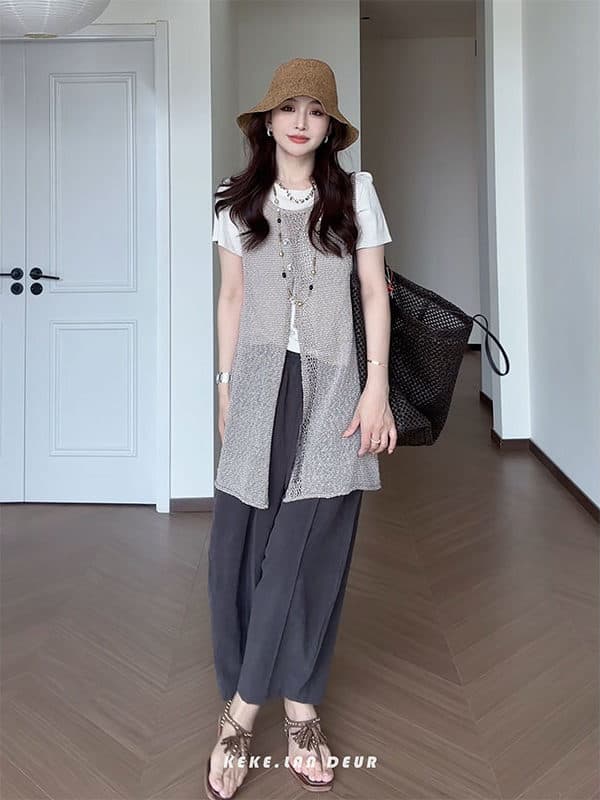 월넛 손 편지 라이 경기 서울 느긋한 바람 루즈핏 도루 센스 얇고 가벼운 다용도 캐주얼 바지 여성 상세 이미지 1