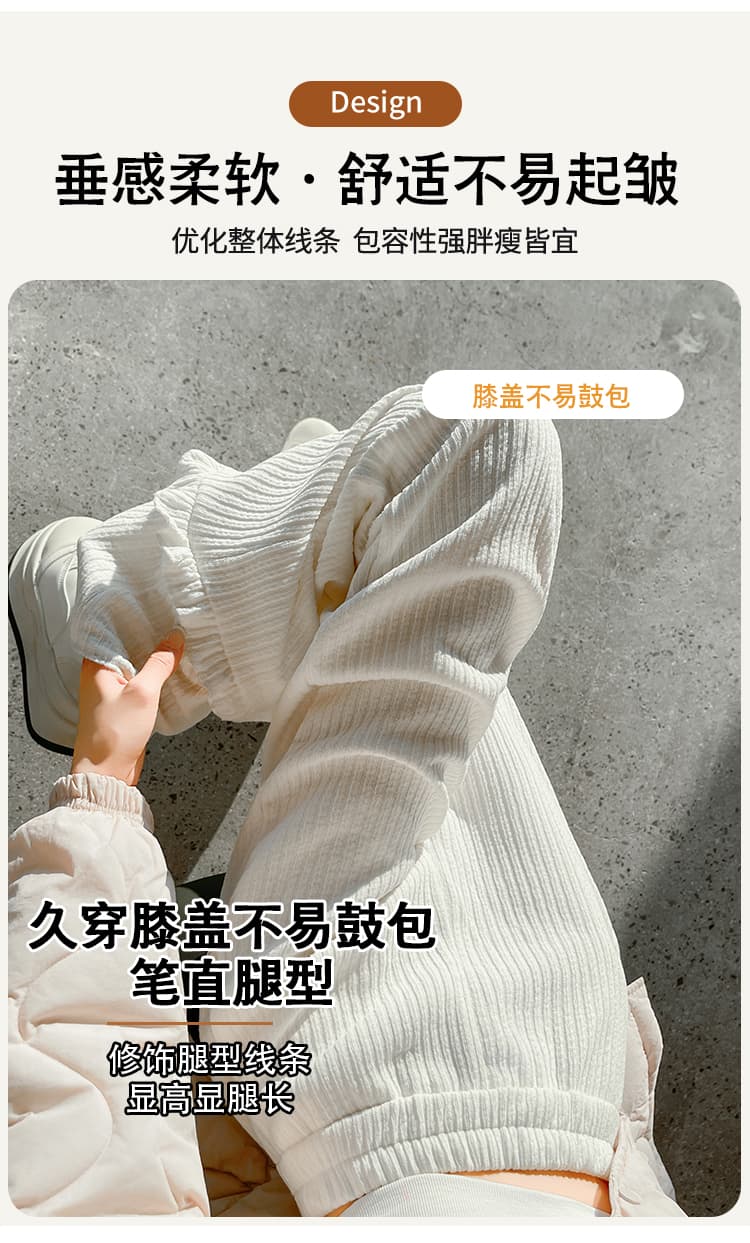 좁은 에디션 커피 색상 프릴 부츠컷 바지 아이들 2026 작은 키 봄 새로운 부드러운 찹쌀 캐주얼 넓은 다리 호스 슈 바지 상세 이미지 16
