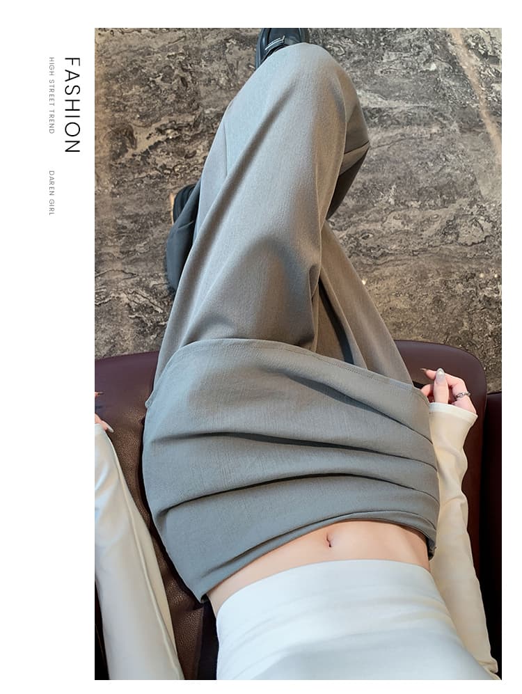 디자인 센스 랩스커트팬츠 캐주얼 바지 여성 봄 여름 명중 Pleat 파일 십자가 바나나 바지 루즈핏 슬림해 보이는 스트레이트 넓은 다리 길이 바지 상세 이미지 34