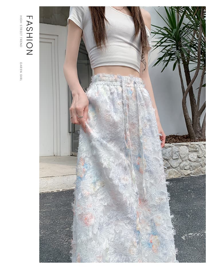 실사 2026 여름 새로운 꽃무늬 레이스 꽃밭 바지 작은 대중 디자인 센스 배기 바지 캐주얼 와이드 레깅스 바지 상세 이미지 21